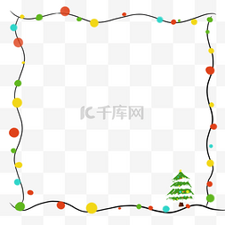 绿色手绘圣诞树图片_圣诞节边框红色手绘插画圣诞边框