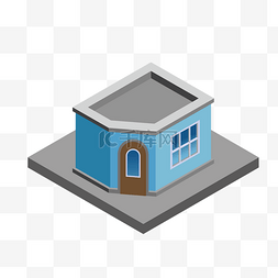 扁平化的房子图片_可爱的2.5D小房子插画