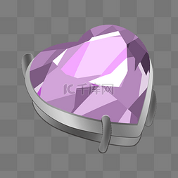 紫色心形钻石插画