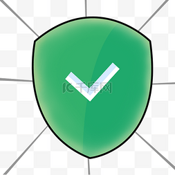 绿色盾牌图片_手绘绿色立体盾牌