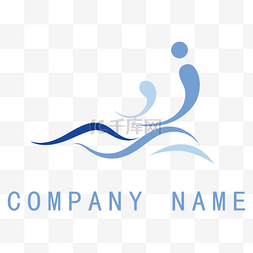 蓝色浪花海浪logo