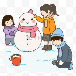 2019新年过年堆雪人玩雪