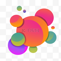 漂浮素材彩色圆型元素