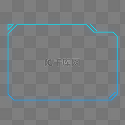 科技感蓝紫色边框图片_蓝绿渐变色科技感外发光几何方形