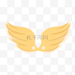 天使翅膀图片_黄色煽动的翅膀插画