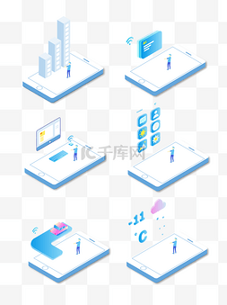 人手图片_2.5d人手机互联网渐变科技可商用