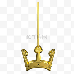 女王节王冠C4D精致金色金属挂饰