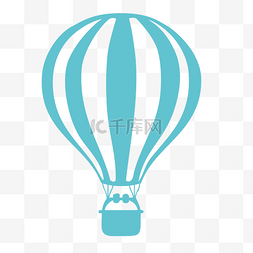 爱情热气球图片_手绘蓝色热气球插画