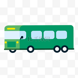 车卡通图片_卡通矢量绿色公交车