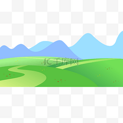 山峰绿色风景景装饰矢量图形