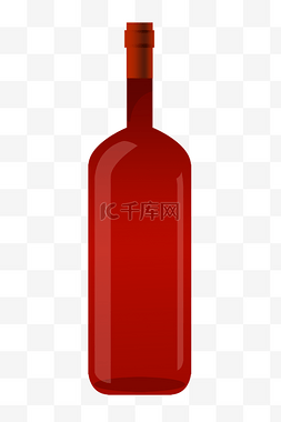 漂亮的瓶子图片_红色的红酒瓶子插画