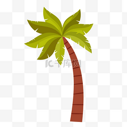 手绘卡通矢量椰子树