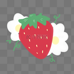 水彩手绘水果草莓