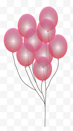 接吻节图片_粉色浪漫气球png矢量图