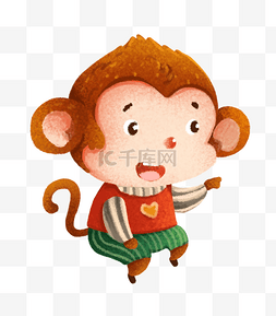 小动物图案图片_可爱卡通小动物之猴子插画