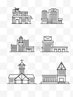 圣家大教堂图片_矢量风线条社区建筑图标装饰素材