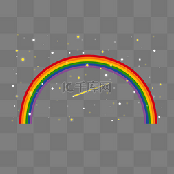 卡通矢量夜空彩虹流星元素