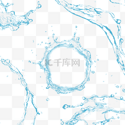 高贵大气图片_圆形蓝色水滴水花免扣图