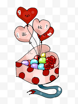 情人节玫瑰礼物图片_卡通手绘情人节浪漫礼物气球玫瑰