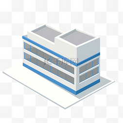 2.5D立体商厦建筑插画