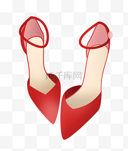 红色高跟鞋图片_性感的红色高跟鞋插画