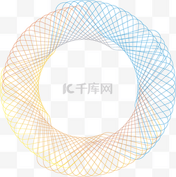 蓝色炫彩几何图片_唯美蓝色黄色线条图案元素