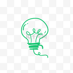 卡通绿色环保灯泡