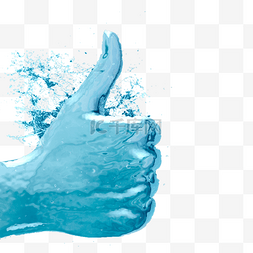 效果效果图图片_蓝色液体手指最棒手势效果图