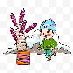 元旦春节晚会图片_农历新年糖葫芦手绘插画