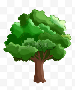 绿色环保卡通植物图片_卡通植物大树插图