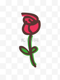 玫瑰矢量植物图片_手绘花可爱卡通玫瑰花矢量素材