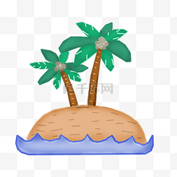 手绘海南椰子树插画