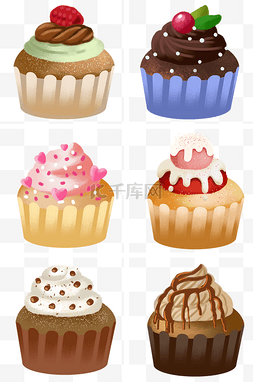 烘焙蛋糕广告图图片_卡通手绘甜品甜点之纸杯蛋糕