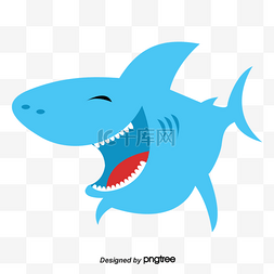 鱼鲨鱼图片_手绘蓝黑色的鲨鱼