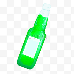 绿色的酒瓶子手绘设计