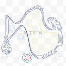 手绘线条小物件图片_线条装饰图案年轮弧线