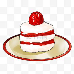 手绘蛋糕美食图片_卡通手绘新年美食点心蛋糕