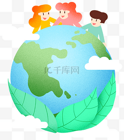 世界地球日图片图片_世界地球日绿叶插画