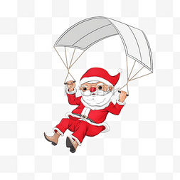 下坠图片_圣诞节圣诞夜带着降落伞的圣诞老