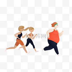 清新运动减肥健身图片_运动健身跑步主题插画