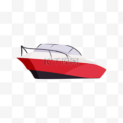 矢量手绘轮船图片_手绘船红色邮轮免费下载
