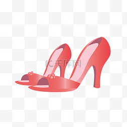 女式红色高跟鞋插画