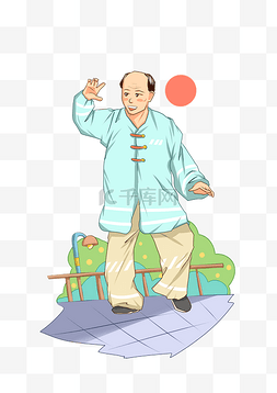 三色太极图片_练太极的男人