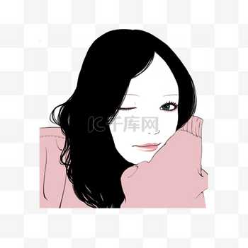 手绘卡通女生头像酷帅大眼免费下载
