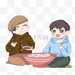 冬至吃饺子筷子卡通
