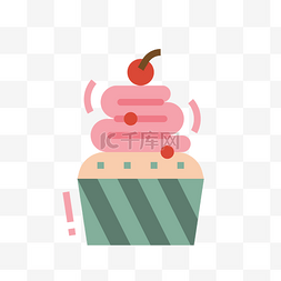 美味食物樱桃蛋糕图标