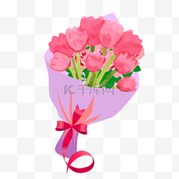 粉色清新花束节日礼物花朵