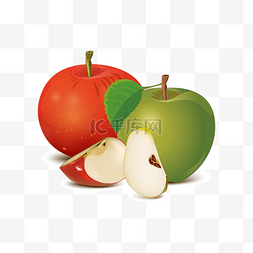 水果小苹果图片_矢量手绘卡通水果