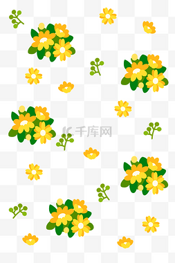 插画底纹植物图片_黄色鲜花底纹