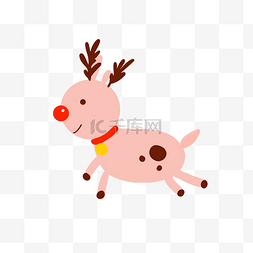 红邮箱图片_圣诞节可爱麋鹿粉色平安夜PNG